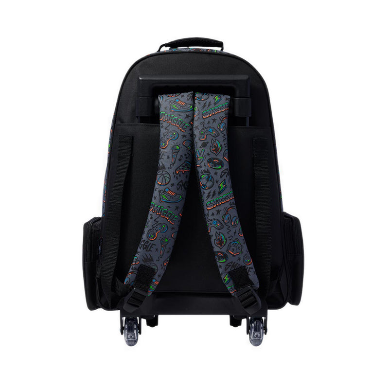 Smiggle Smiggler 4 Trolley Backpack with Light up Wheels - IGL457437BLK