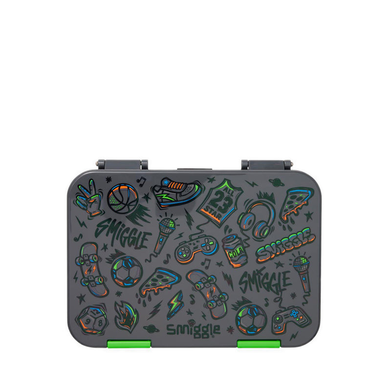 Smiggle Smiggler 4 Medium Happy Bento Lunchbox - IGL457451BLK