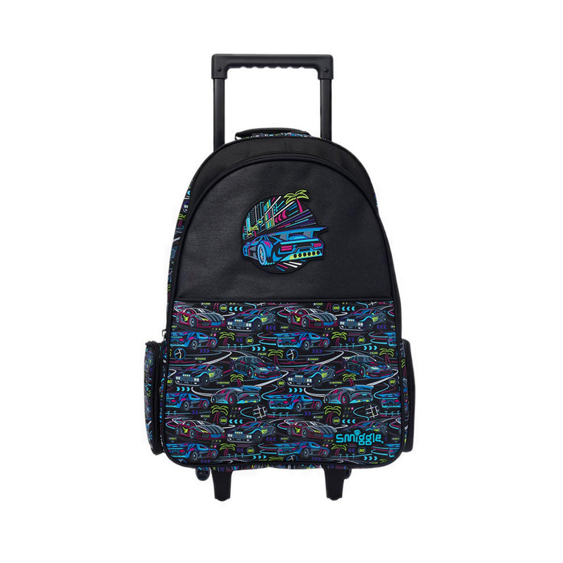 Smiggle Bright Eyes Trolley Backpack With Light Up Wheels - IGL457588BLK