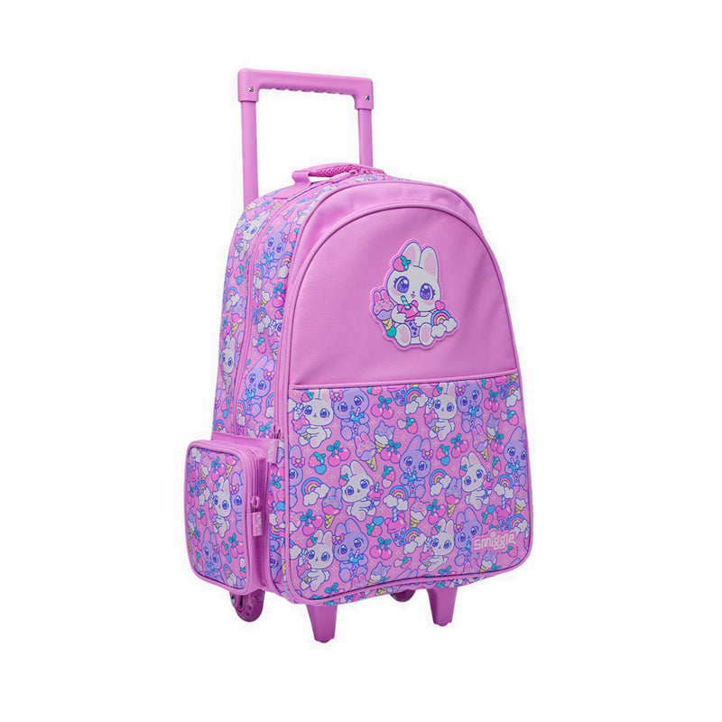 Smiggle Bright Eyes Trolley Backpack With Light Up Wheels - IGL457588PNK