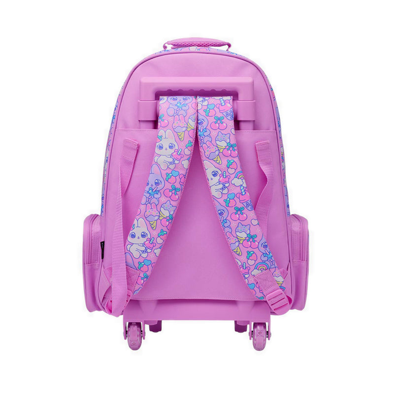 Smiggle Bright Eyes Trolley Backpack With Light Up Wheels - IGL457588PNK