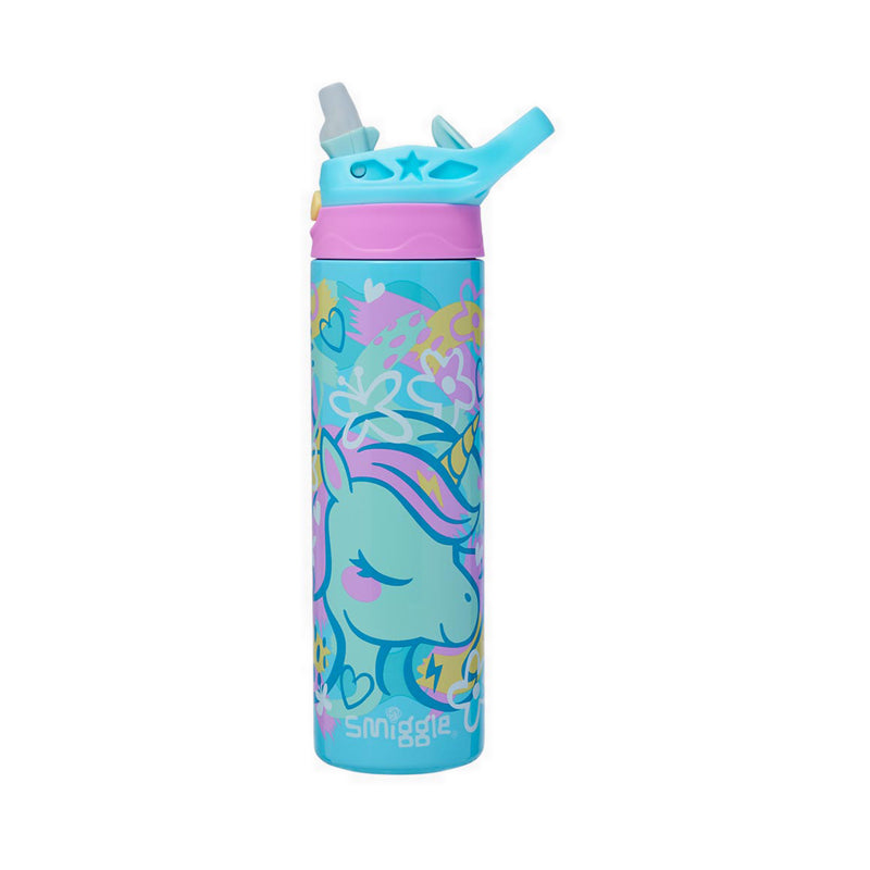 Smiggle Bright Eyes Insulated Stainless Steel Flip Drink Bottle 520Ml - IGL457598MIN