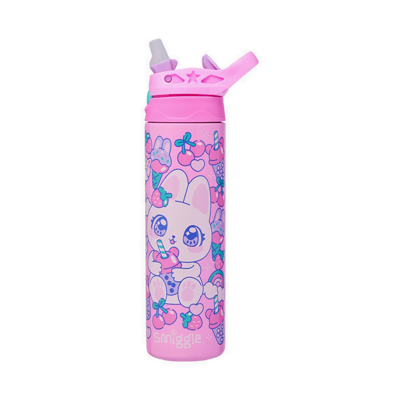 Smiggle Bright Eyes Insulated Stainless Steel Flip Drink Bottle 520Ml - IGL457598PNK