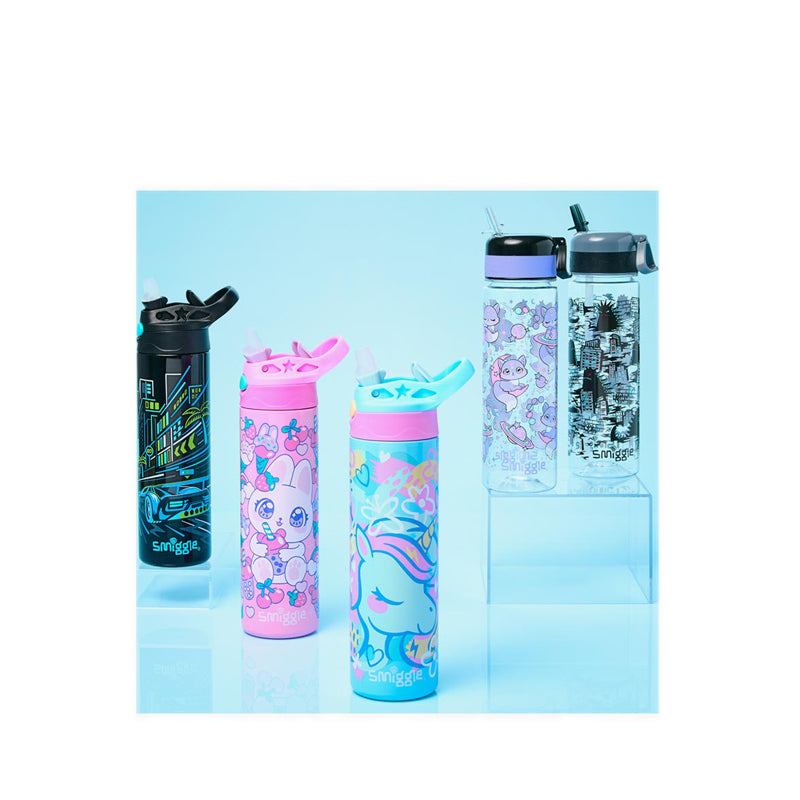 Smiggle Bright Eyes Insulated Stainless Steel Flip Drink Bottle 520Ml - IGL457598PNK