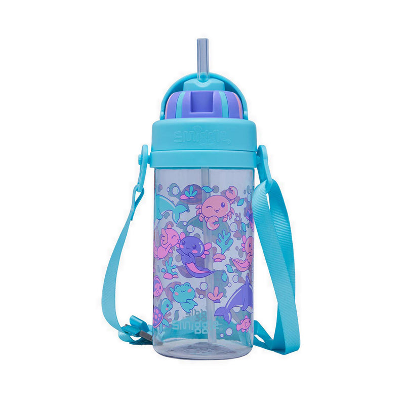Smiggle Little Journeys Teeny Tiny Plastic Drink Bottle With Strap 400Ml - IGL458385AQU