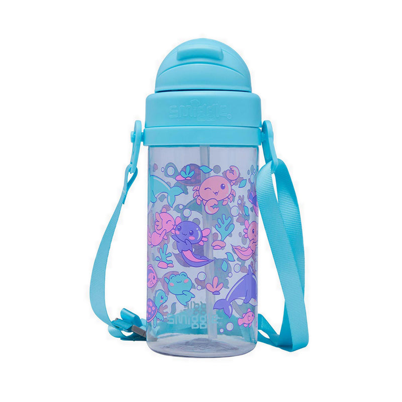 Smiggle Little Journeys Teeny Tiny Plastic Drink Bottle With Strap 400Ml - IGL458385AQU