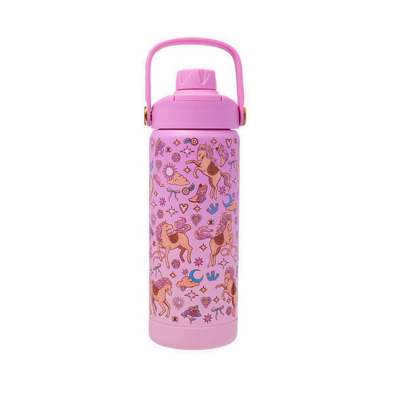 Smiggle Wildflower Squiggle Insulated Stainless Steel Drink Bottle 550Ml - IGL458898PNK