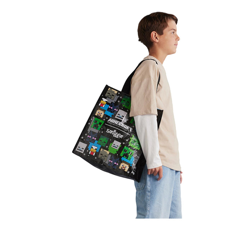 Smiggle Minecraft Medium Reuse Me Bag - IGL459137BLK
