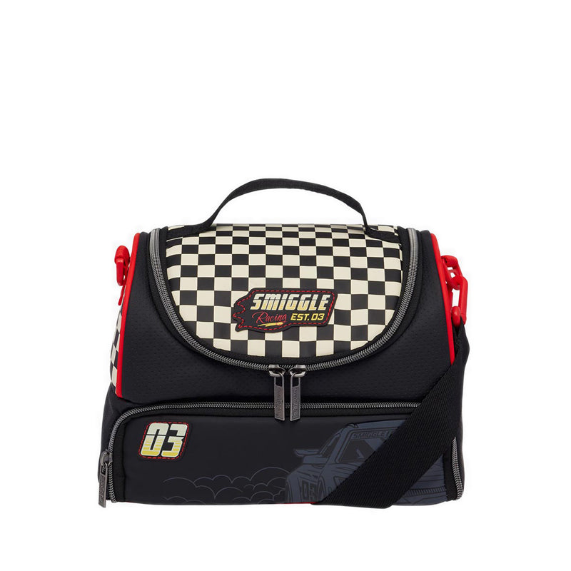 Smiggle Pitstop Dual Compartment Lunchbag with Strap  - IGL459250BLK