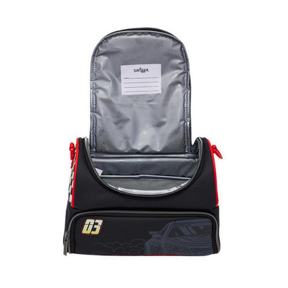 Smiggle Pitstop Dual Compartment Lunchbag with Strap  - IGL459250BLK