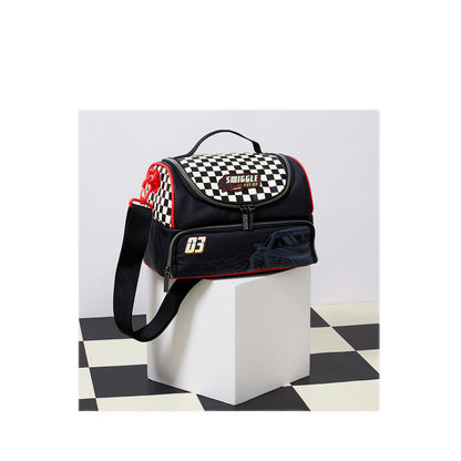Smiggle Pitstop Dual Compartment Lunchbag with Strap  - IGL459250BLK
