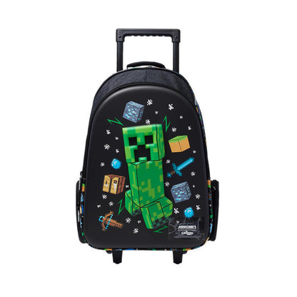 Smiggle Minecraft Trolley Backpack With Light Up Wheels - IGL459409BLK