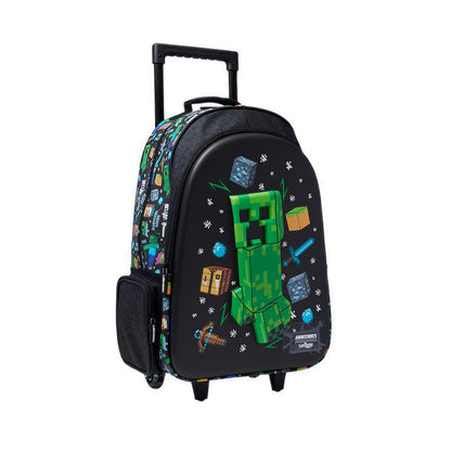 Smiggle Minecraft Trolley Backpack With Light Up Wheels - IGL459409BLK