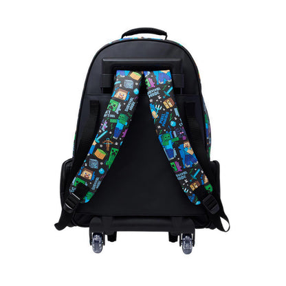 Smiggle Minecraft Trolley Backpack With Light Up Wheels - IGL459409BLK
