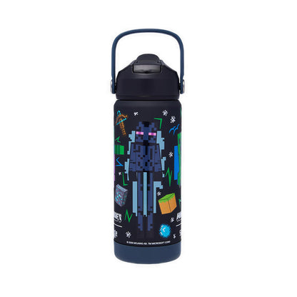 Smiggle Minecraft Squiggle Insulated Stainless Steel Drink Bottle 550Ml - IGL459416BLK
