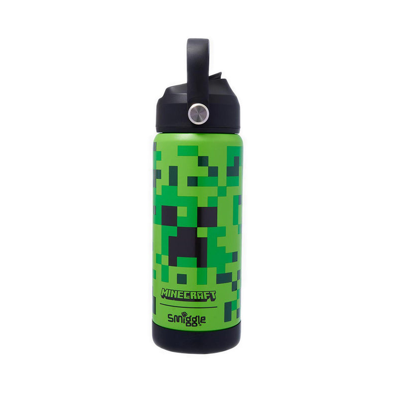 Smiggle Minecraft Squiggle Insulated Stainless Steel Drink Bottle 550Ml - IGL459416GRN