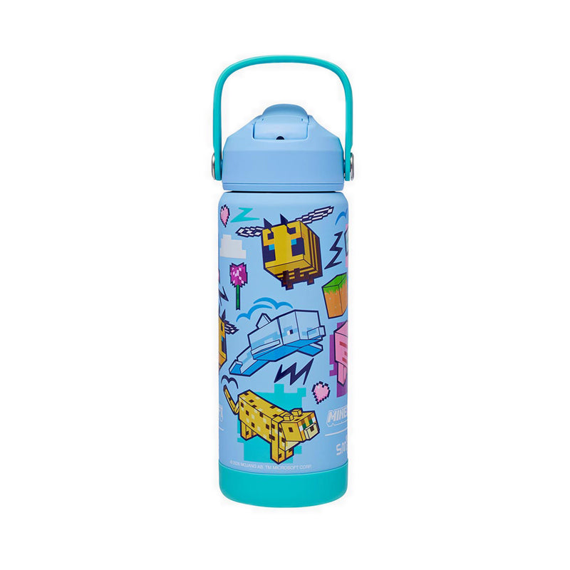 Smiggle Minecraft Squiggle Insulated Stainless Steel Drink Bottle 550Ml - IGL459416LBL