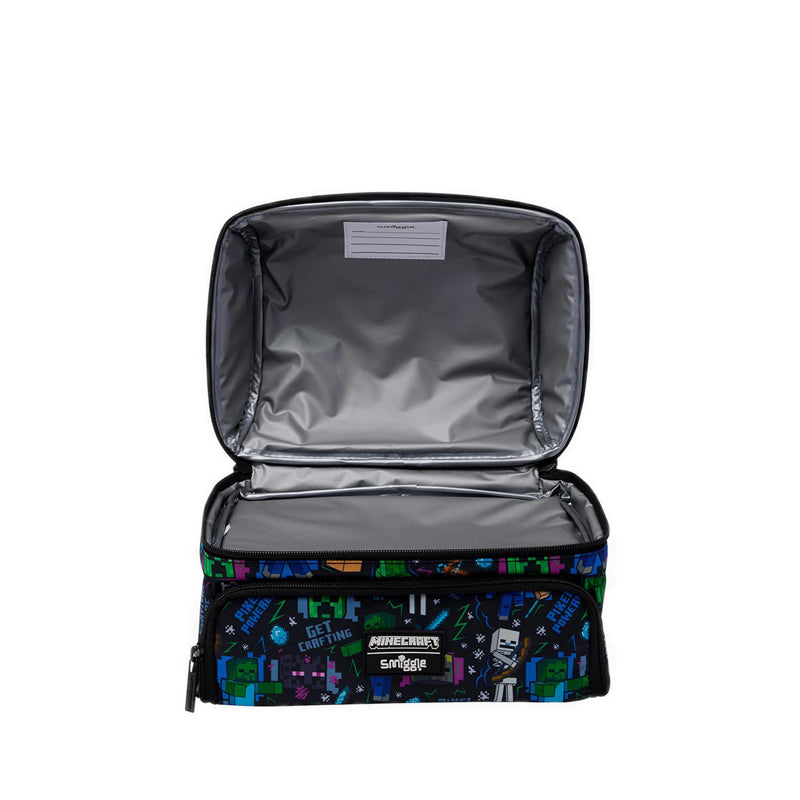 Smiggle Minecraft Dual Compartment Lunchbag with Strap  - IGL459467BLK