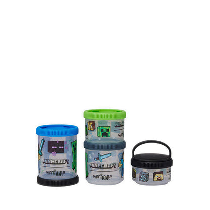 Smiggle Minecraft Snack N Stack Containers X4 - IGL459547BLK