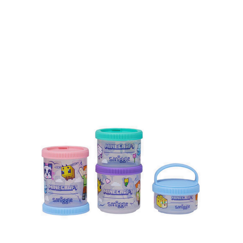 Smiggle Minecraft Snack N Stack Containers X4 - IGL459547LBL