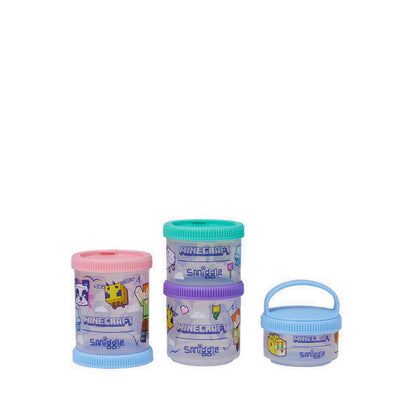 Smiggle Minecraft Snack N Stack Containers X4 - IGL459547LBL