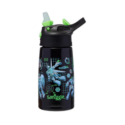 Smiggle Weekend Junior Stainless Steel Flip Top Drink Bottle 400Ml - IGL459579BLK
