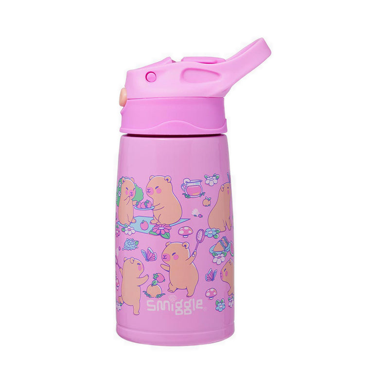 Smiggle Weekend Junior Stainless Steel Flip Top Drink Bottle 400Ml - IGL459579PNK