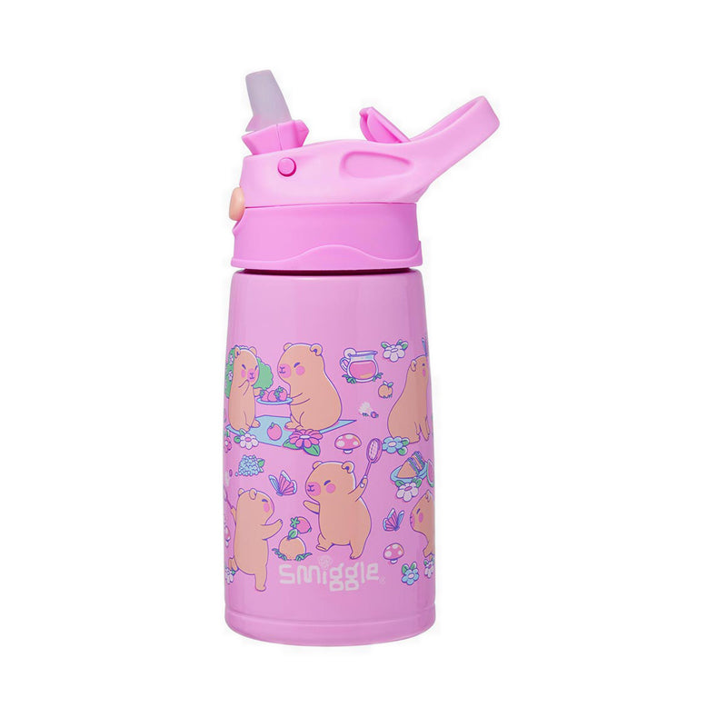 Smiggle Weekend Junior Stainless Steel Flip Top Drink Bottle 400Ml - IGL459579PNK