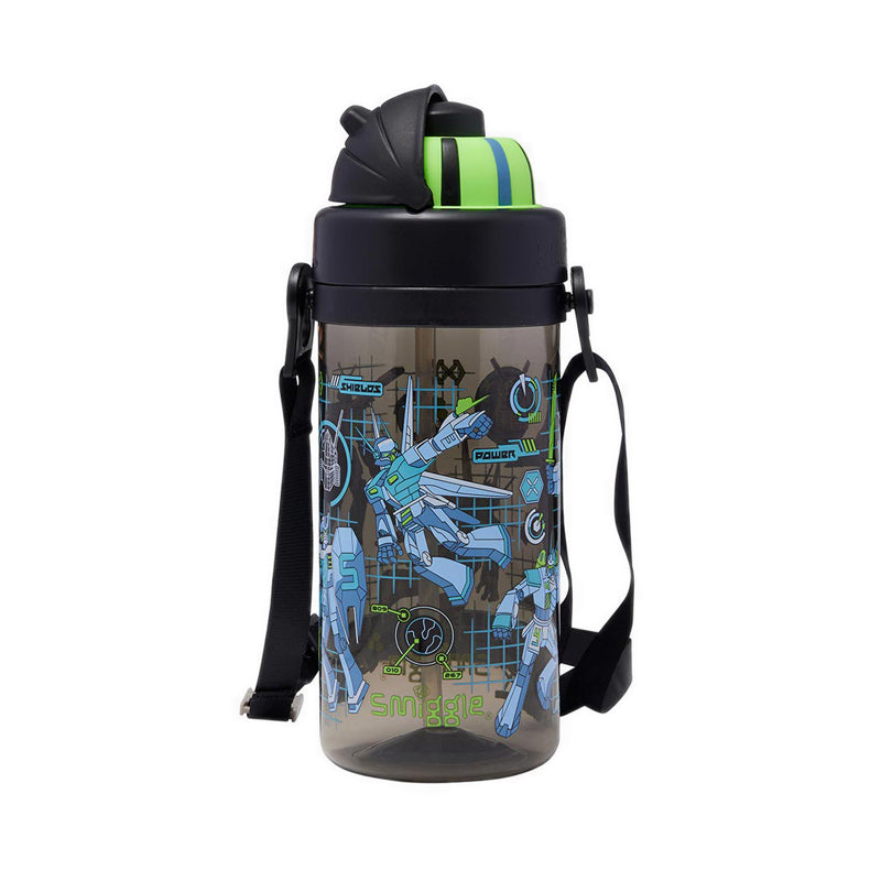 Smiggle Weekend Teeny Tiny Plastic Drink bottle With Detachable Strap 400Ml - IGL459609BLK