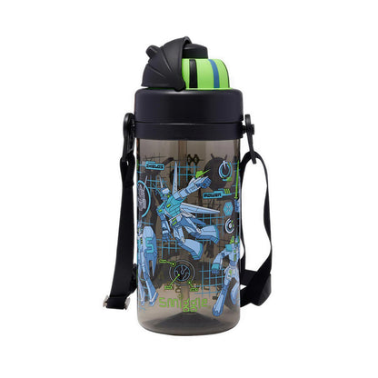 Smiggle Weekend Teeny Tiny Plastic Drink bottle With Detachable Strap 400Ml - IGL459609BLK