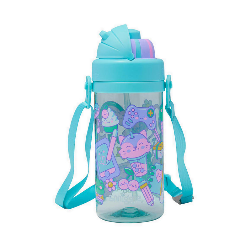Smiggle Weekend Teeny Tiny Plastic Drink bottle With Detachable Strap 400Ml - IGL459609MIN