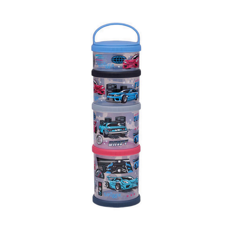 Smiggle Aspire Snack N Stack Large Snack Containers x4 - IGL459699BLK