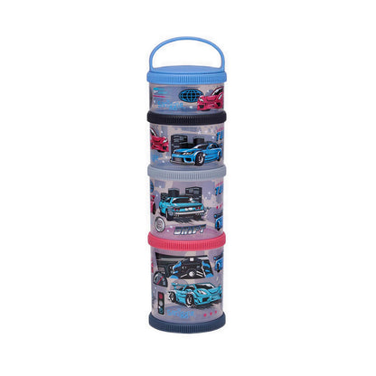 Smiggle Aspire Snack N Stack Large Snack Containers x4 - IGL459699BLK