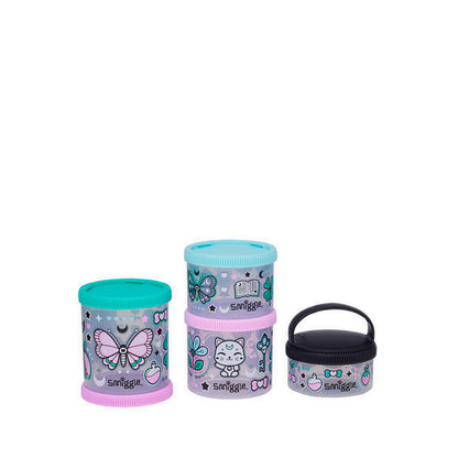 Smiggle Aspire Snack N Stack Large Snack Containers x4 - IGL459699BLM