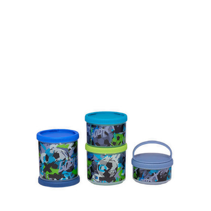 Smiggle Aspire Snack N Stack Large Snack Containers x4 - IGL459699GRY