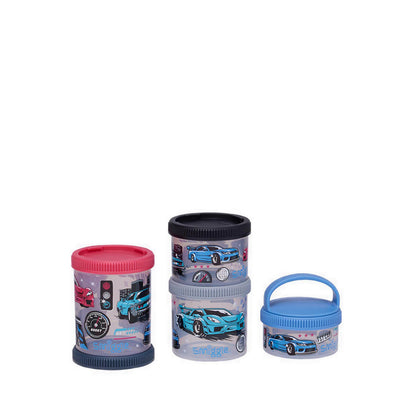 Smiggle Aspire Snack N Stack Containers x4 - IGL459706BLK