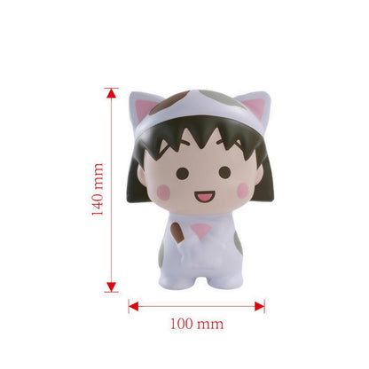 Jandoon Squishy Pinch Toys Chibi Maruko Chan Cat Costume - JDNSC959