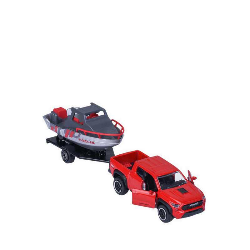 MAJORETTE CITY TRAILER TOYOTA TACOMA WITH BOAT