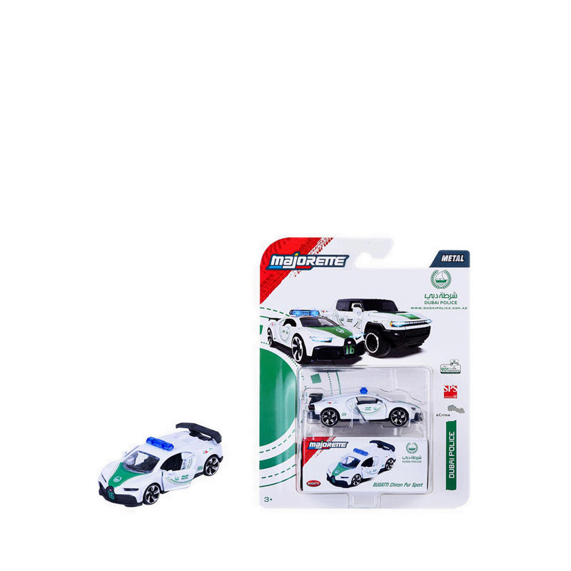 MAJORETTE BUGATTI CHIRON PUR SPORT SOS DUBAI POLICE 2025