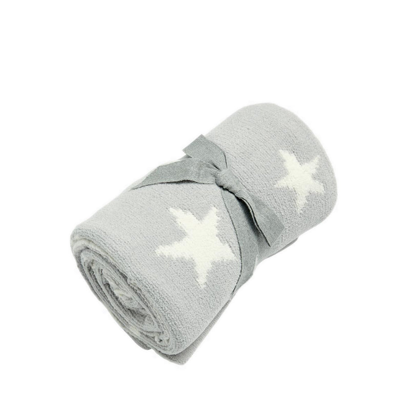 Mamas & Papas Chenille Blanket - Grey Star - MPS7883AJ401