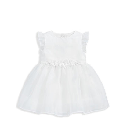 Mamas & Papas Organza Flower Dress - White - MPSS16ND4F