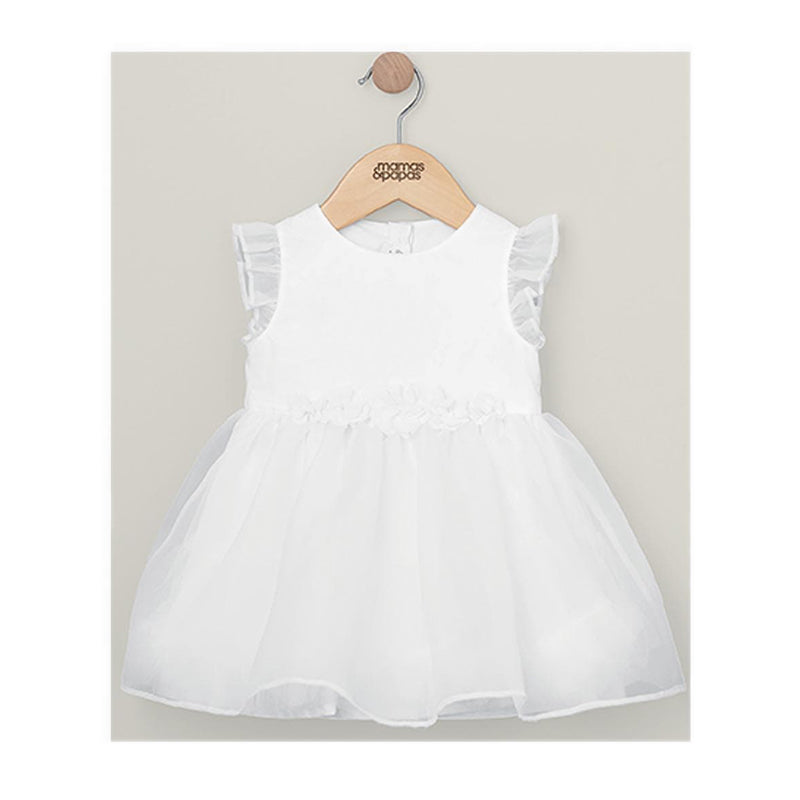 Mamas & Papas Organza Flower Dress - White - MPSS16ND4F