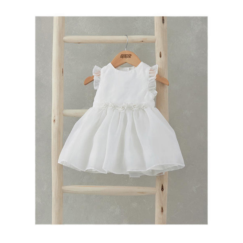Mamas & Papas Organza Flower Dress - White - MPSS16ND4F