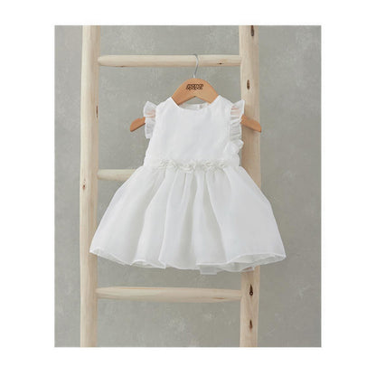 Mamas & Papas Organza Flower Dress - White - MPSS16ND4F