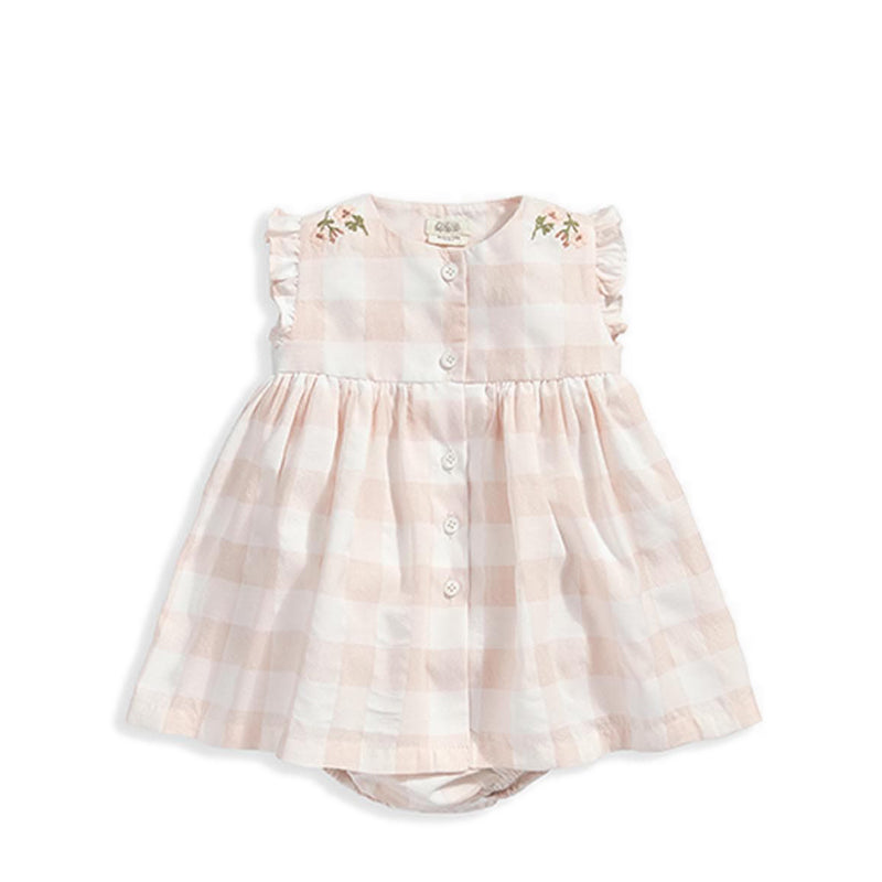 Mamas & Papas Gingham Sun Dress - Pink - MPSS16NF1E