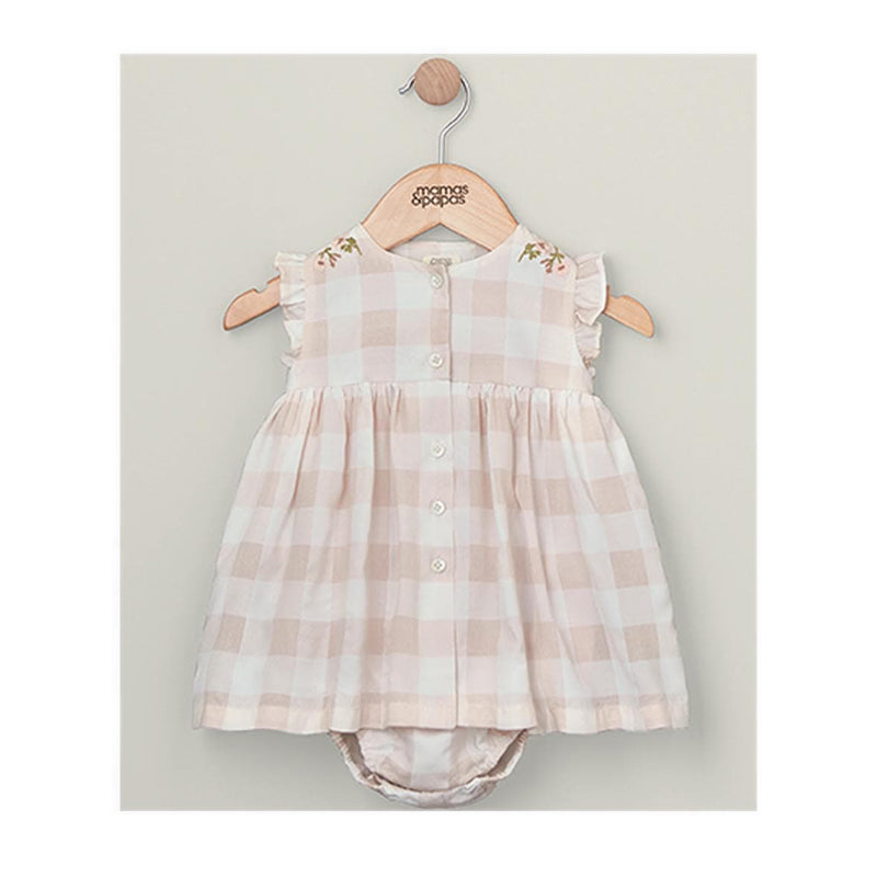 Mamas & Papas Gingham Sun Dress - Pink - MPSS16NF1E