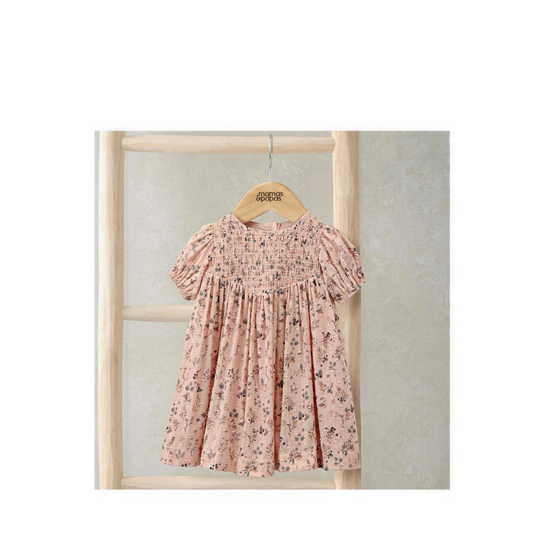 Mamas & Papas Ditsy Floral Dress with Smocked Yoke - Pink - MPSS16NK8I