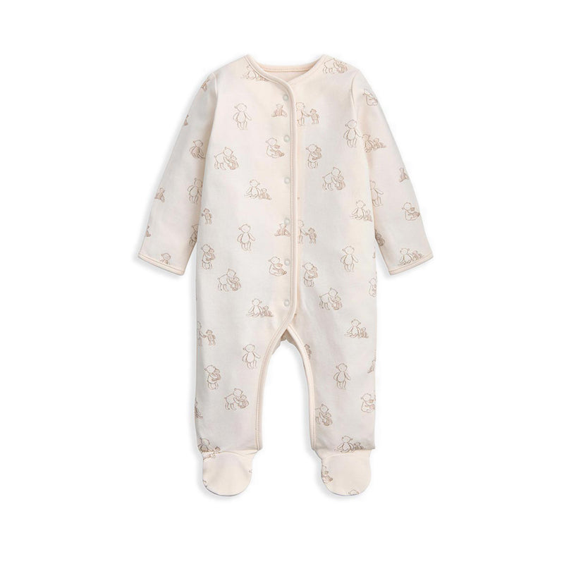 Mamas & Papas Bear Print All In Ones Bodysuit & Hat Set - MPSS18VK3Z