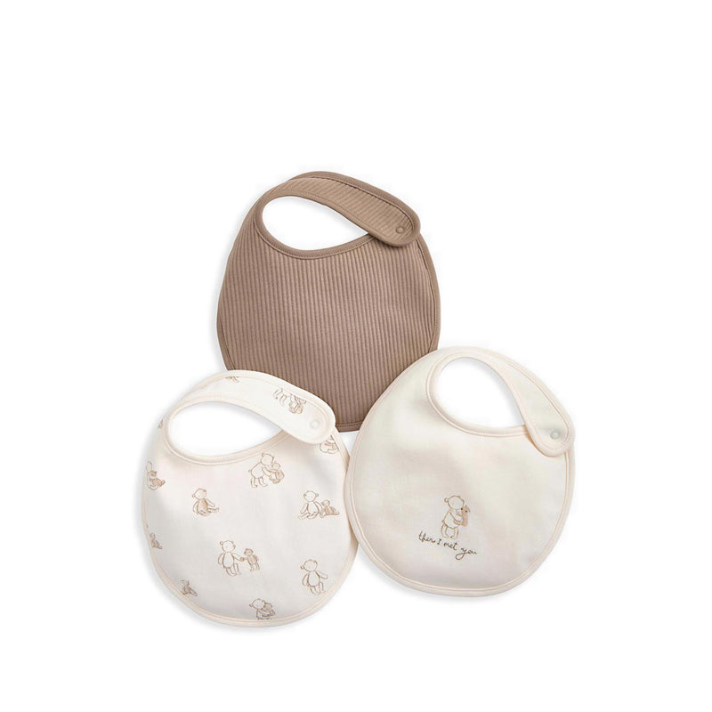 Mamas & Papas Bear Print & Embroidered Bibs (Pack of 3) - MPSS41GK4A