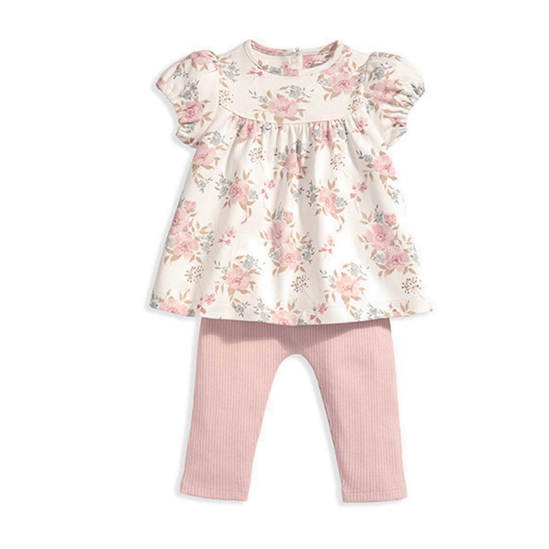 Mamas & Papas Floral T-Shirt & Legging Set (2 Piece) - MPSS42LB7W